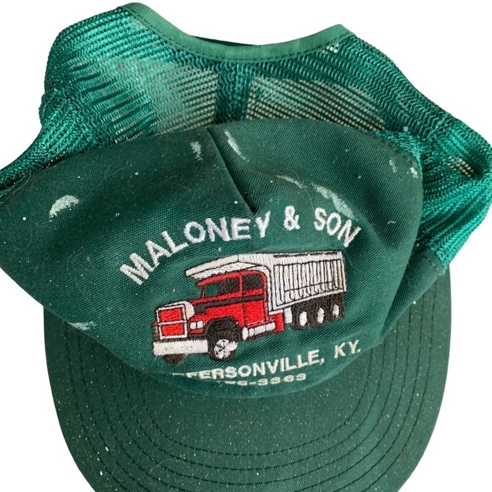 Vintage SnapBack Mesh Trucker Hat Maloney Son Jeffersonville Kentucky Embroidery